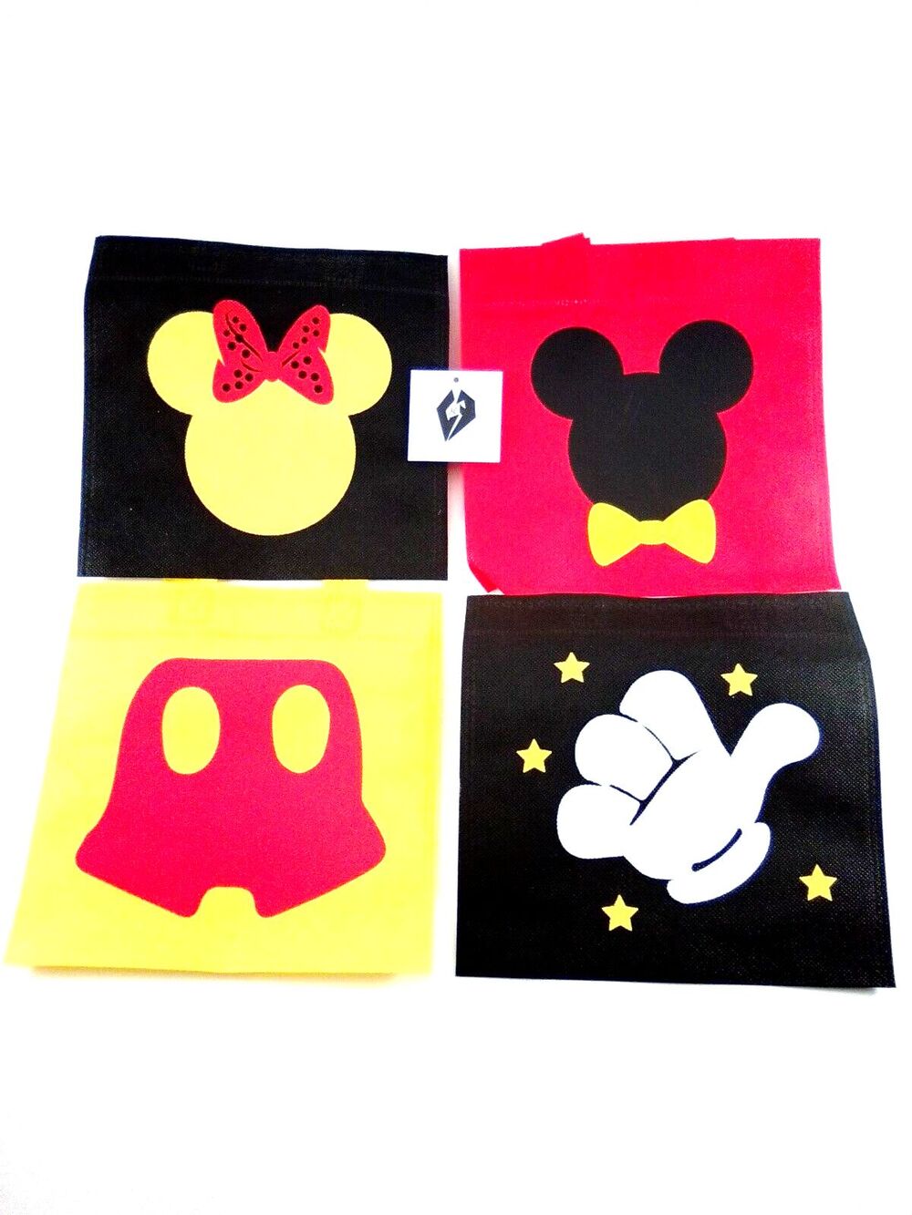 20Pc. 8'' Mickey & Minnie Reusable Non-Woven Multi-Color Bright Favor Treat Bags